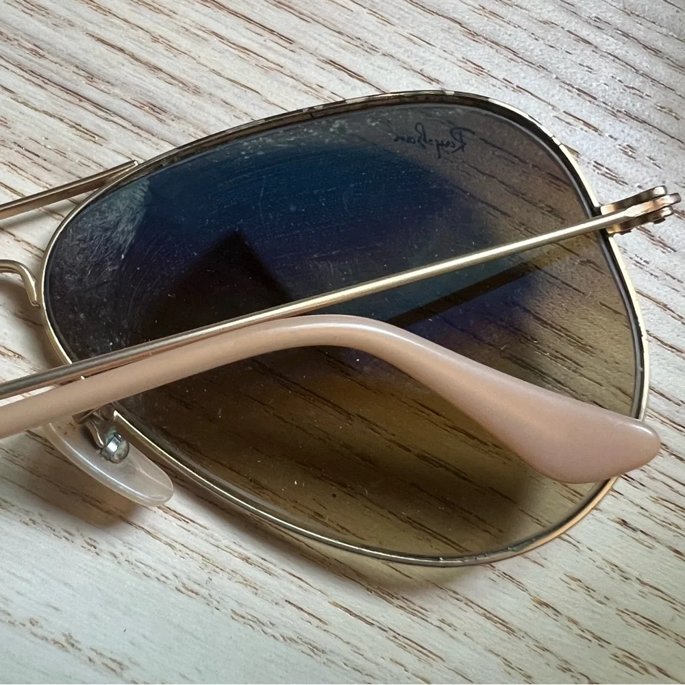 Ray-Ban Gold Frame Sunglasses with Brown Lenses
